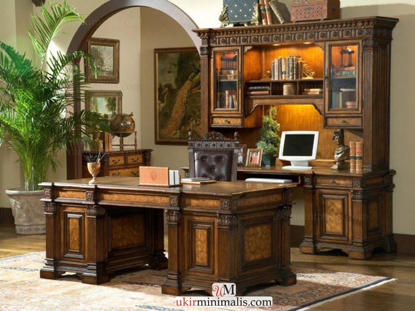 Meja kantor Vintage Desain Set Lemari Model Minimalis